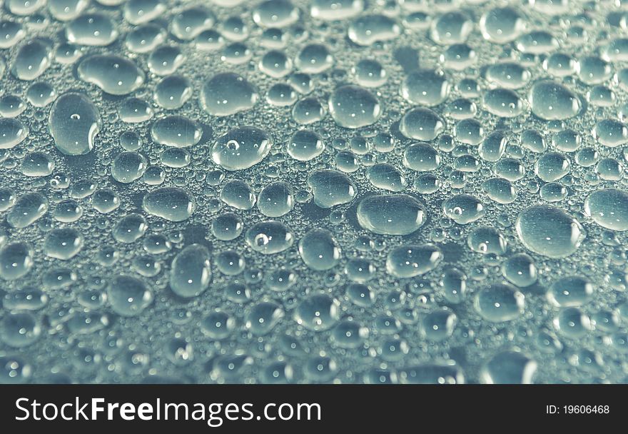 Large water drops on glass. Large water drops on glass