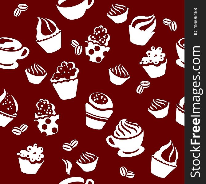 Seamless pattern with different cups of coffee. Seamless pattern with different cups of coffee