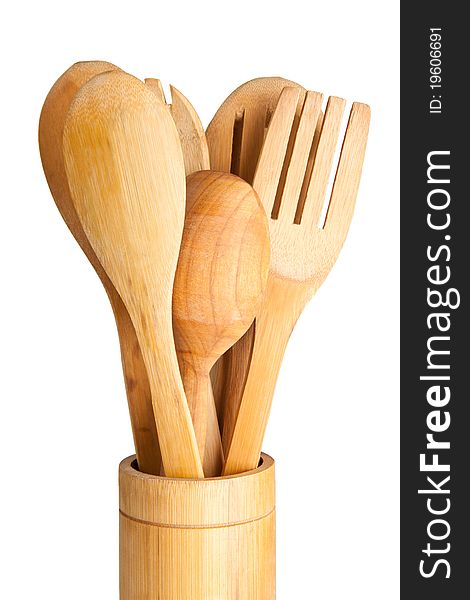 Set Of Wooden Kitchen Utensils