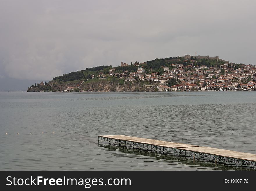 Panoramic view of Ohrid lake, Macedonia