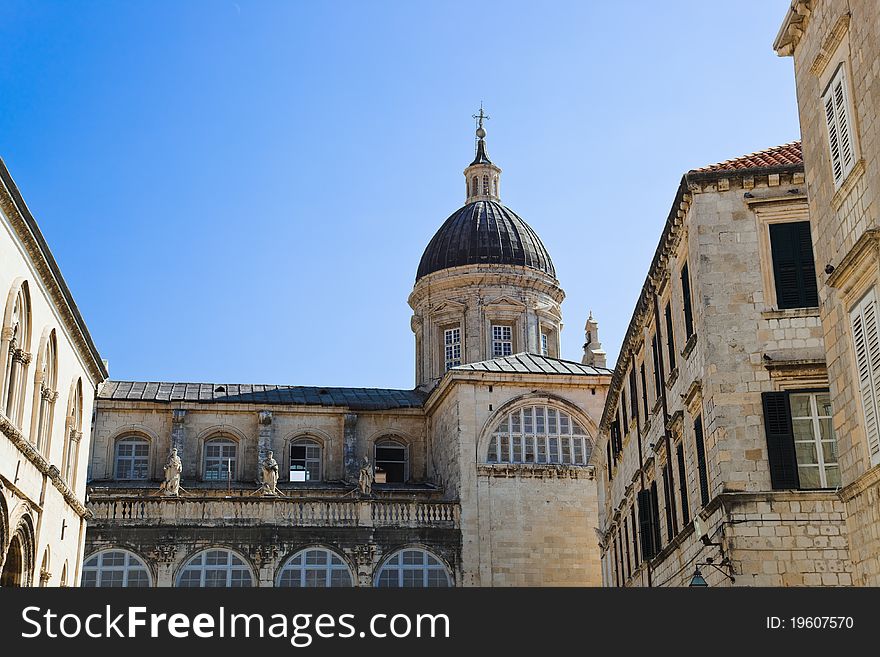 Old church at Dubrovnik in Croatia - architecture background