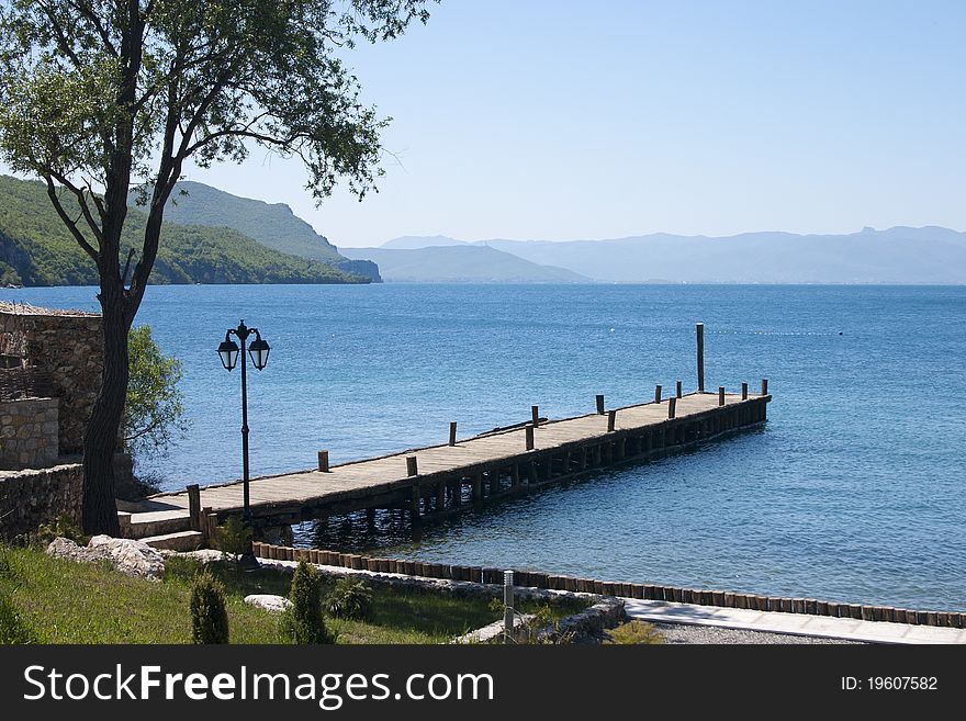 Panoramic view of Ohrid lake, Macedonia