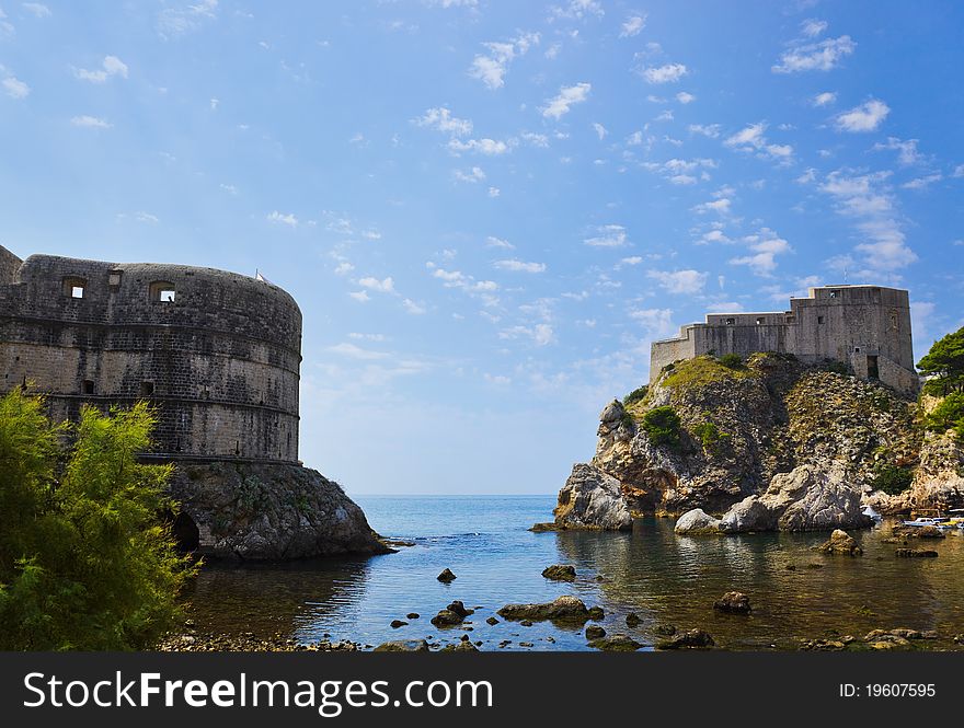 Fort at town Dubrovnik in Croatia - architecture background