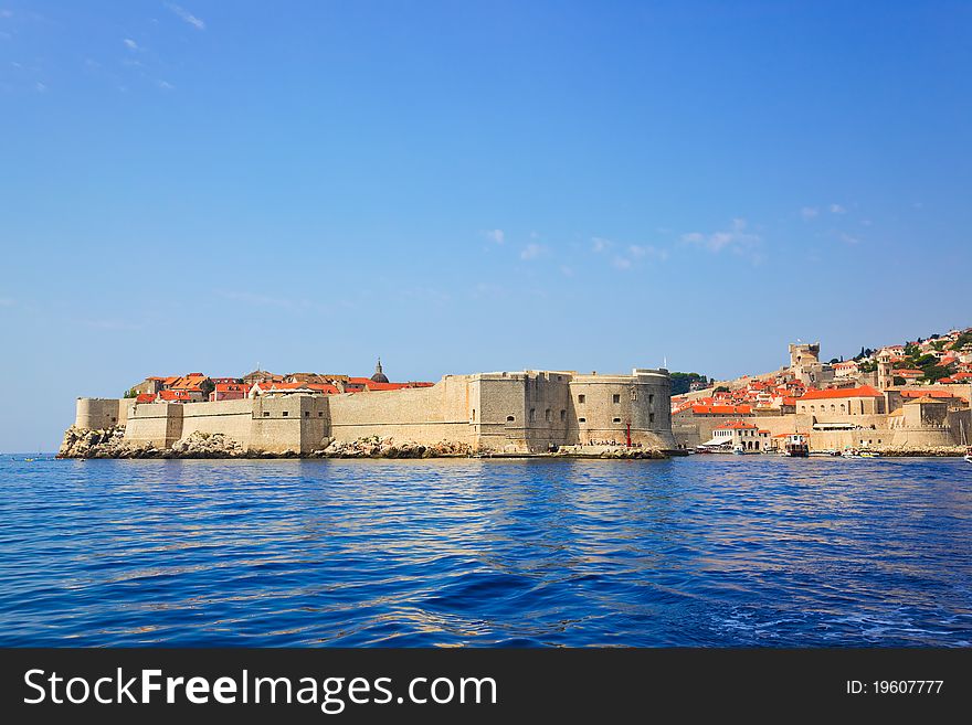 Fort at town Dubrovnik in Croatia - architecture background