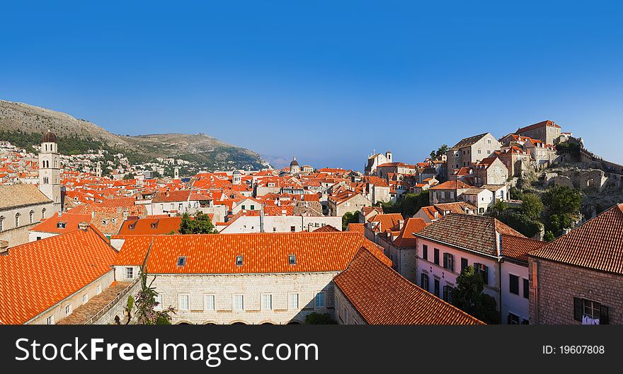 Panorama of Dubrovnik in Croatia - architecture background