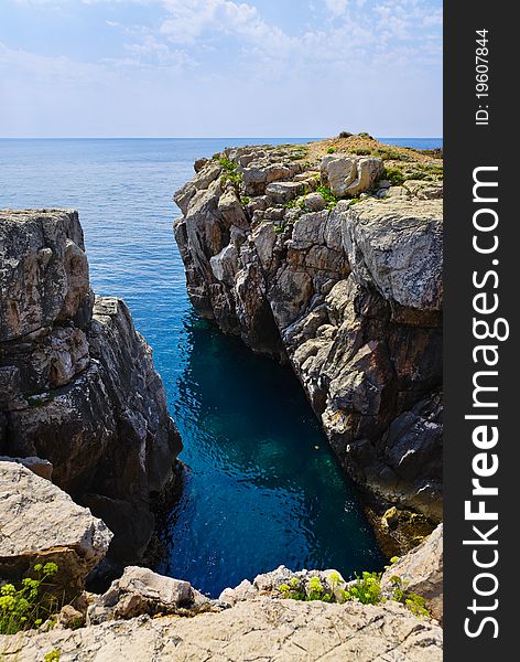 Rock Coastline At Croatia