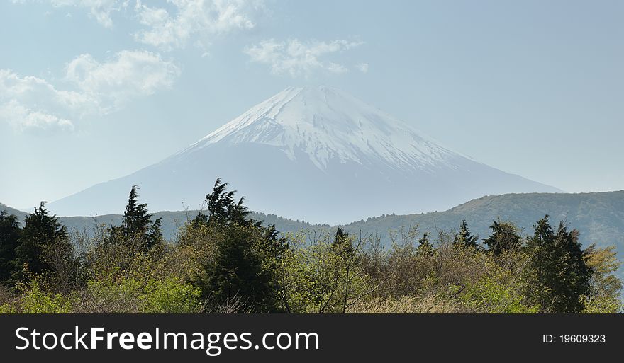 View of mount Fuji from Hakone in Japan.