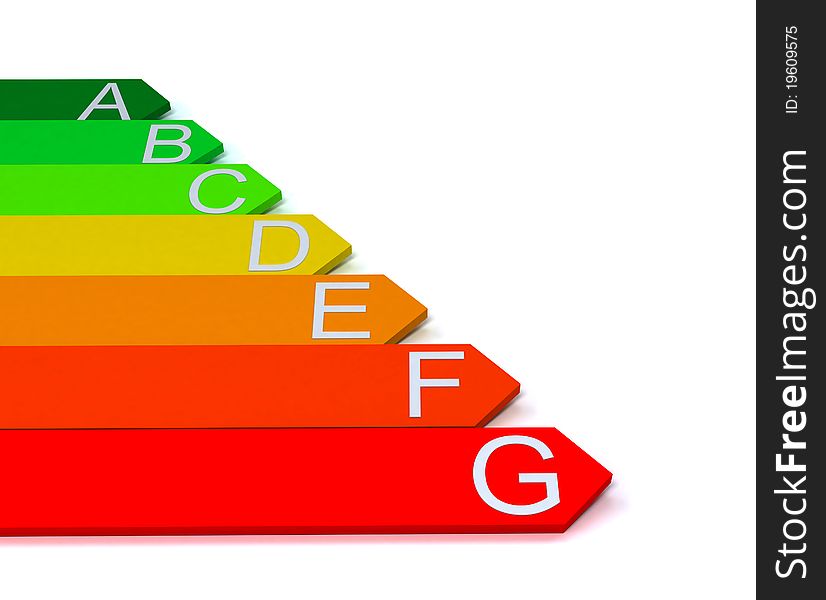 Energy Efficiecy Scale Over White Background