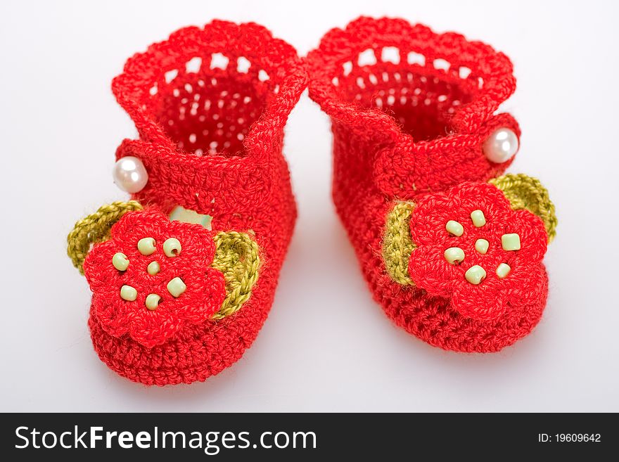 Crocheted booties for a girl