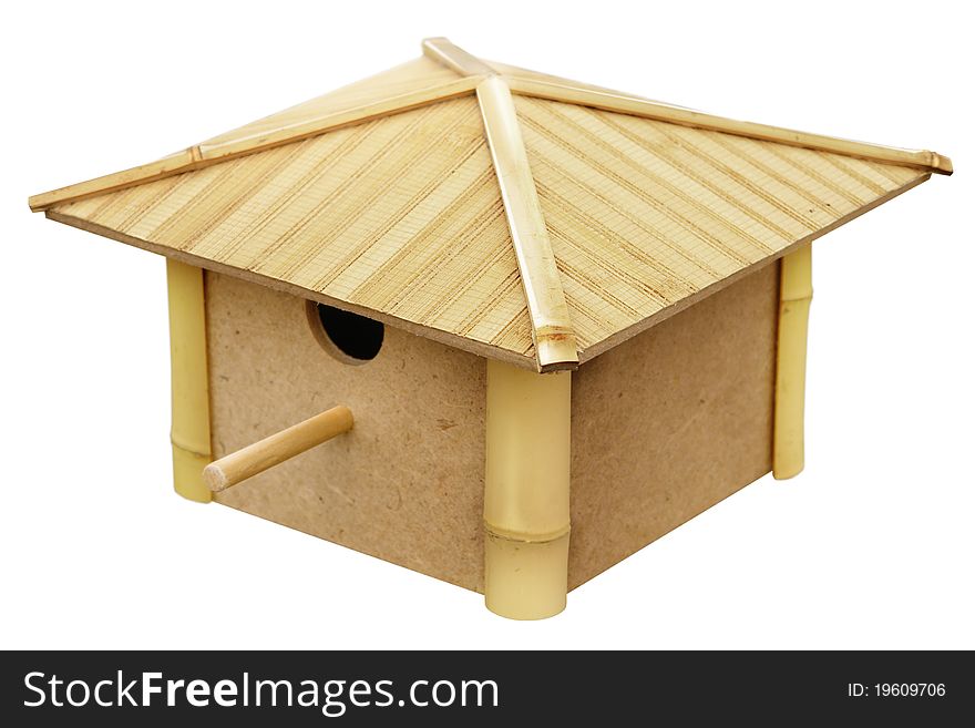 Handmade birdhouse made from bamboo