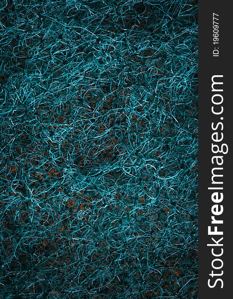 Dark turquoise fiber texture background, close up
