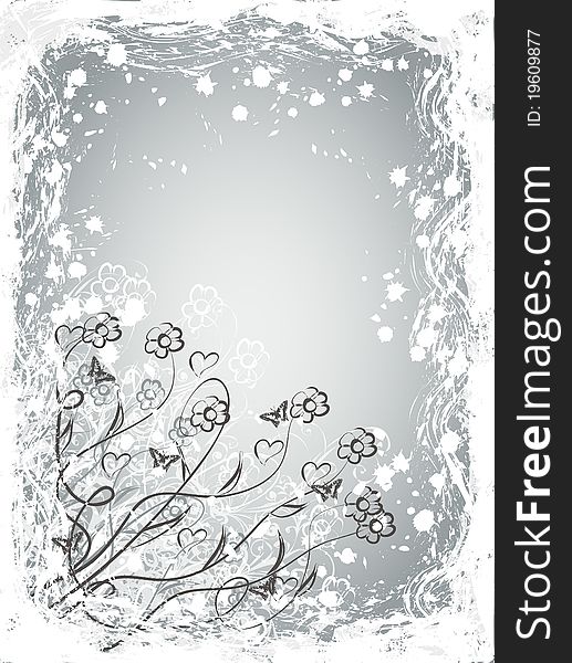 Graphic flower design  card EPS