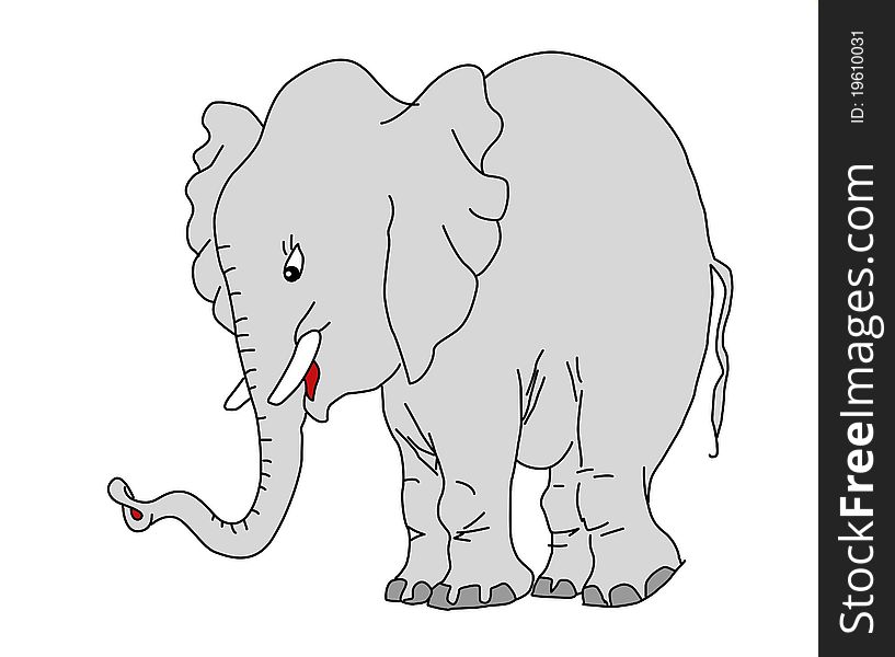Vector Drawing Elephant