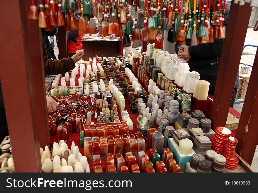 jade carving tourism market in xi'an of CHINA