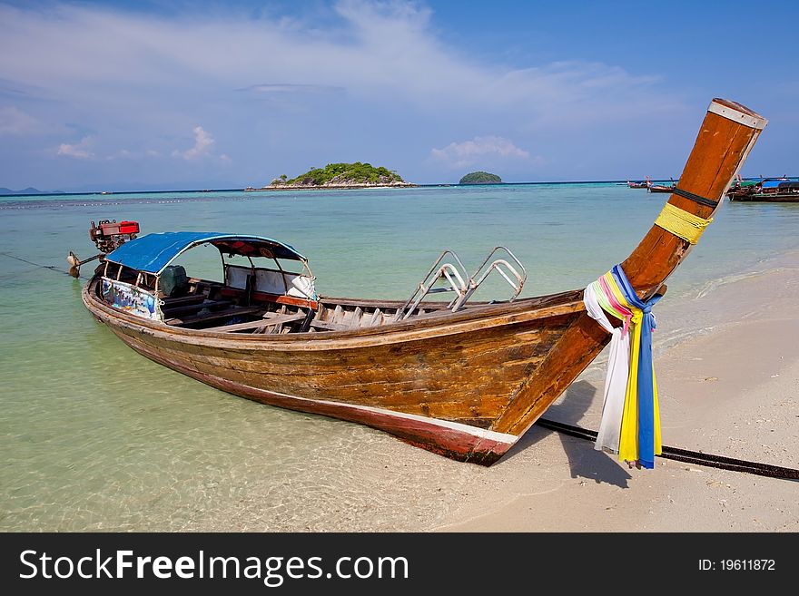 Boat on the sea in Southern of Thailand