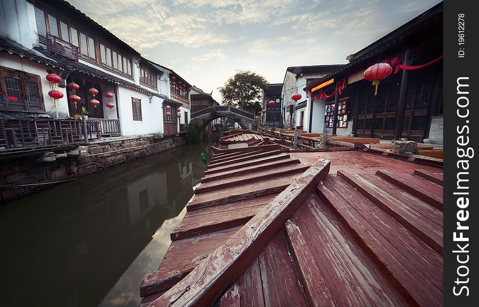 Traditional Chinese old street in wu yuan. Traditional Chinese old street in wu yuan.