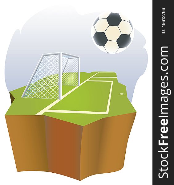 Soccer goal and ball background. Soccer goal and ball background.