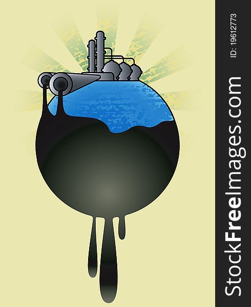 Ecological problems - oil pollution background.