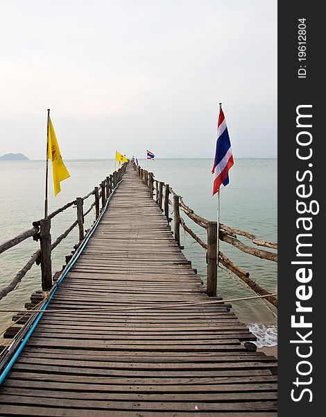 Wooden walk way to sea port south of Thailand. Wooden walk way to sea port south of Thailand