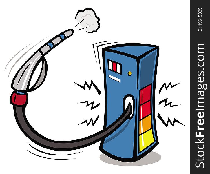 Cartoon illustration of a gas pump meter. Cartoon illustration of a gas pump meter