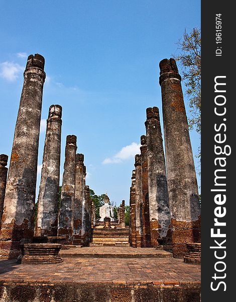 Sukhothai historical park in northern of Thailand