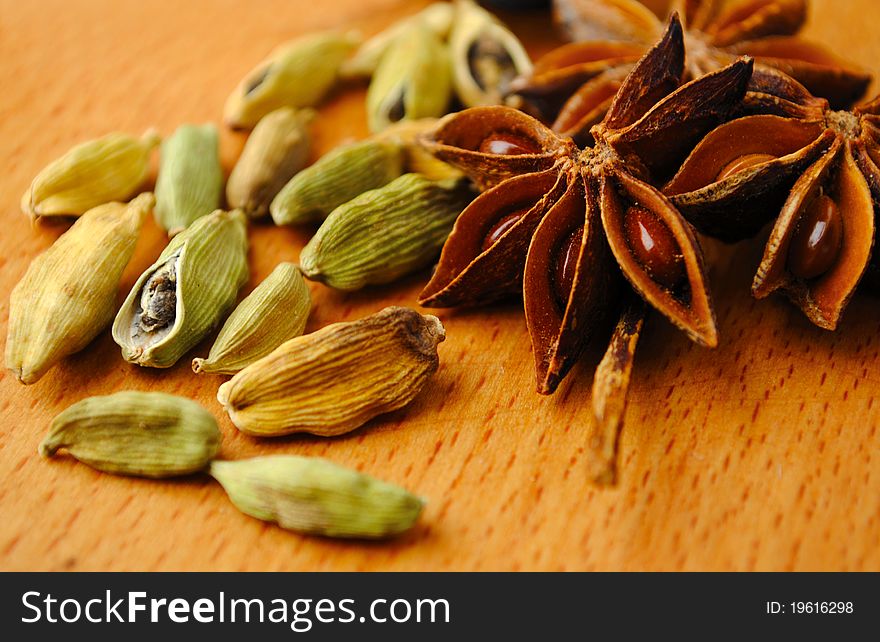 Anise and cardamom on the table