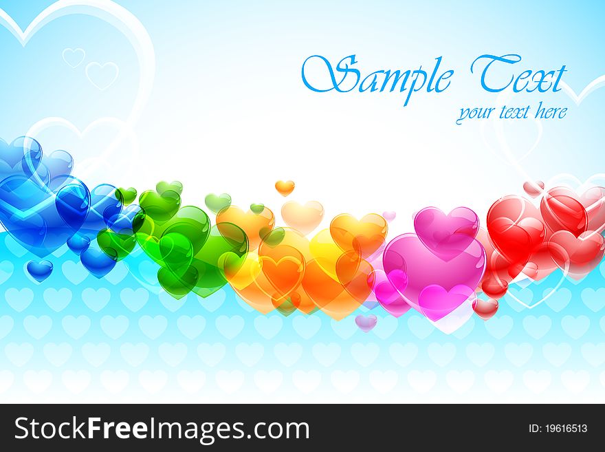 Illustration of colorful heart on abstract background. Illustration of colorful heart on abstract background