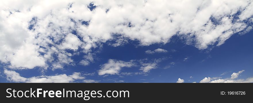 Blue sky cloud scape panorama