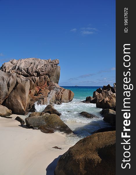 Typical Rock Formation at La Digue, seychelles