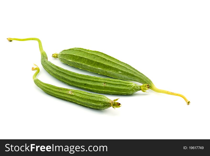 Zucchini on the white background