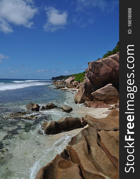 Typical Rock Formation at  La Digue, seychelles