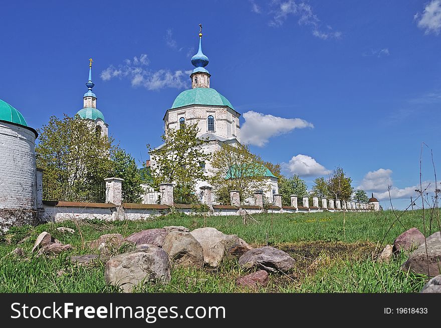 View of Vvedensky temple (1799-1819) in Florischi village, Vladimir region, Russia. View of Vvedensky temple (1799-1819) in Florischi village, Vladimir region, Russia