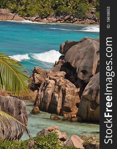 Typical Rock Formation at Anse Cocos, La Digue, seychelles