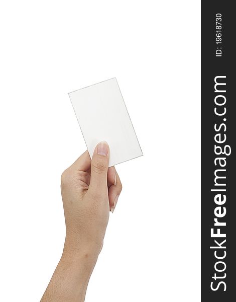 Isolated Card Blank With Hand