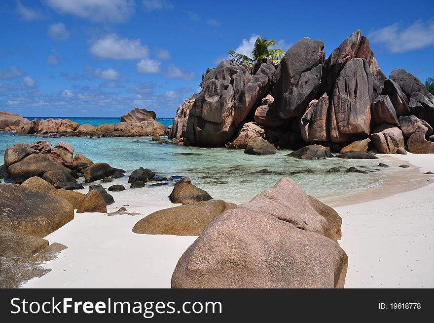 Typical Rock Formation at Anse Cocos, La Digue, seychelles