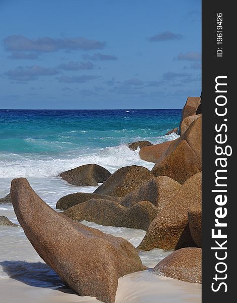 Typical Rock Formation at Anse Petite, La Digue, seychelles