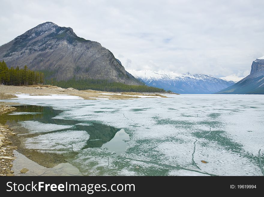 Icy Rocky Shore Line