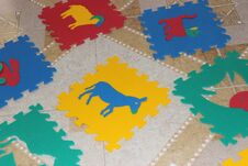 Baby Placemat Puzzle With Animals Royalty Free Stock Photos Baby Placemat Puzzle With Animals Royalty Free Stock Photos