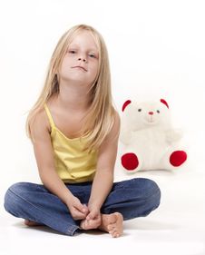 Cute Little Girl With Teddy Bear Royalty Free Stock Photo Cute Little Girl With Teddy Bear Royalty Free Stock Photo