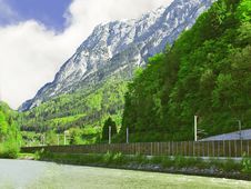 Railway In The Alps Stock Photography