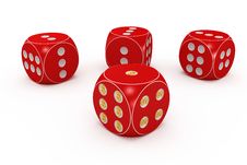 Red Dice. Royalty Free Stock Photo