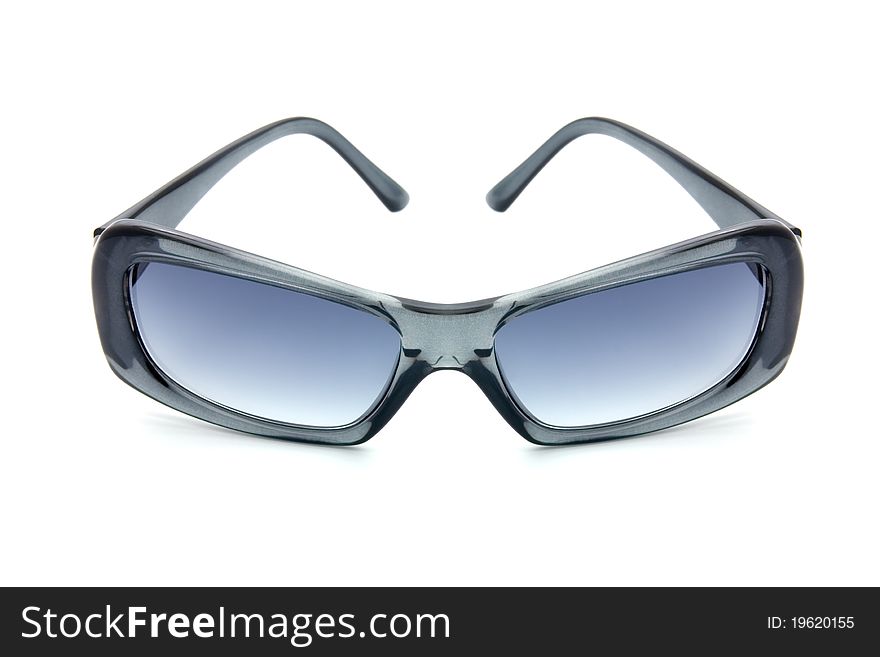 Sun Glasses In Plastic Frame On White