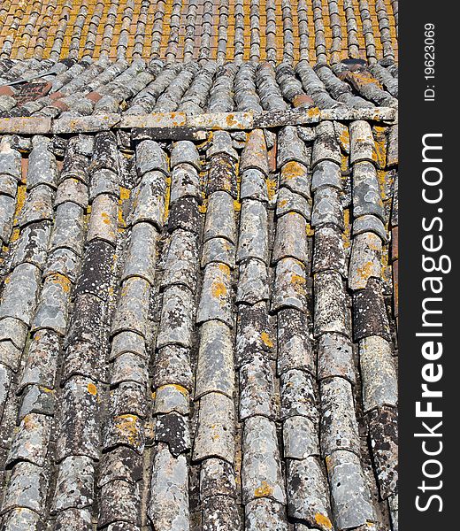 Raw texture of a roof with old tiles. Raw texture of a roof with old tiles