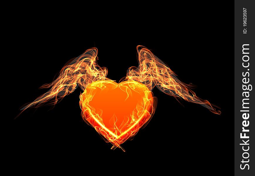 Heart With Fire Wings