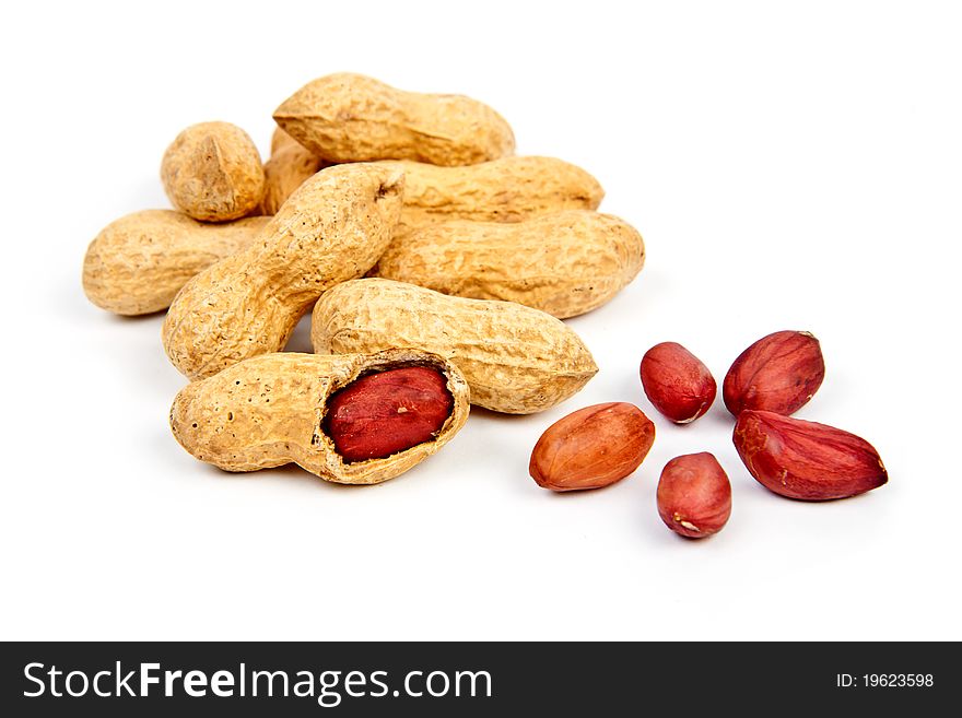 Groundnuts isolated on white background