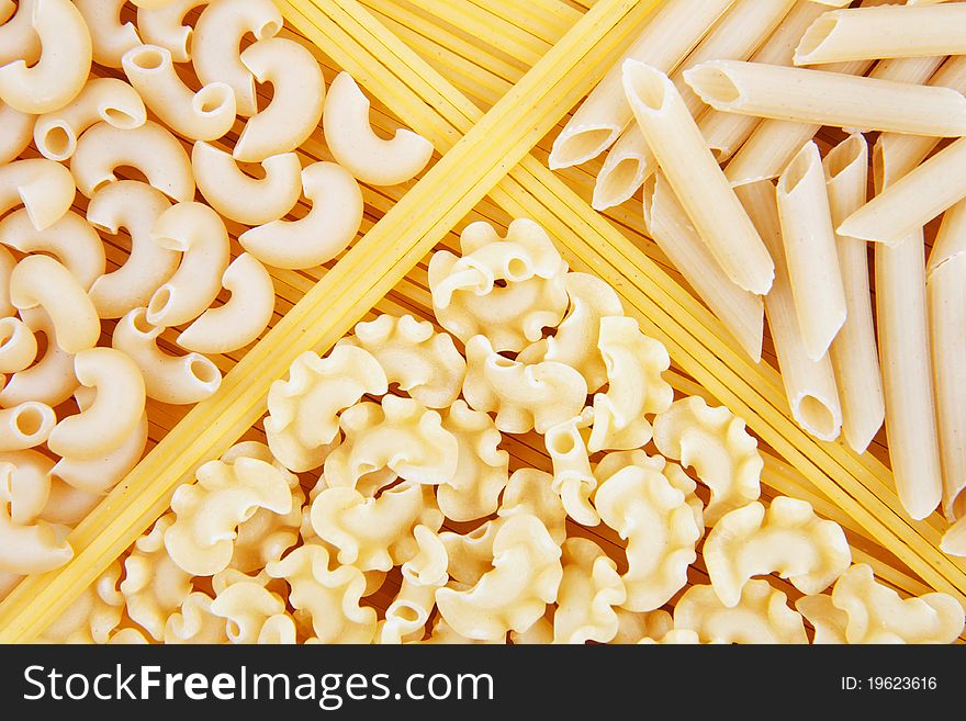 Different kinds of italian pasta