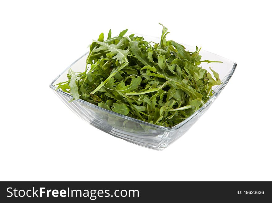 Green salad isolated on white