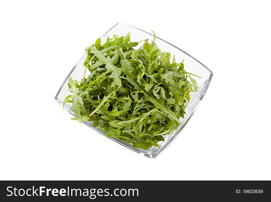 Green salad isolated on white