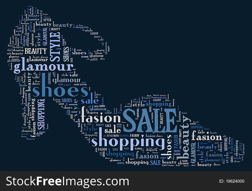 Wordcloud: Silhouette Of Shoes