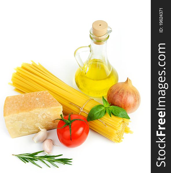 Close up of basic ingredients for italian pasta. Close up of basic ingredients for italian pasta